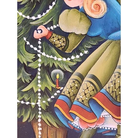 The Tree Decorators Christmas Card Holder A Margaret Wehking Design Wood Signed - Picture 8 of 11